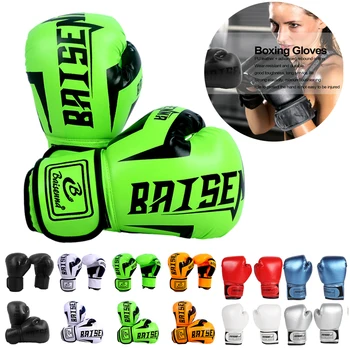 1 Пара боксерских перчаток из искусственной кожи для борьбы ММА, перчатки для кикбоксинга, каратэ, Муай Тай, тренировочные перчатки для взрослых и детей