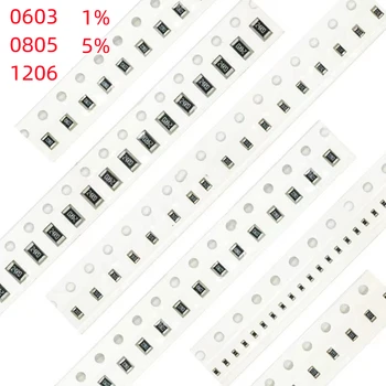 100шт 1% 0603 0805 1206 SMD резистор 0R ~ 10 М 1/4 Вт 82 15 220 330 Ом 3.3R 3.6R 3.9R 4.3R 4.7R 5.1R 5.6R 6.2R 6.8R 7.5R 8.2R