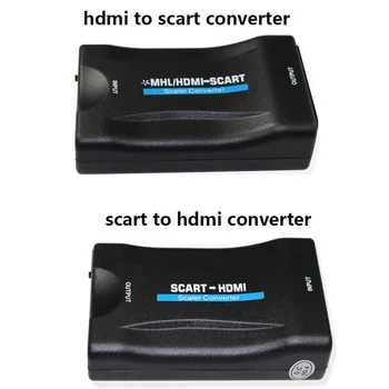 1080P Конвертер Scart в HDMI Аудио Высококлассный Видеоадаптер для HDTV Sky Box STB для смартфона HD TV DVD Новейший Штекер питания EU/US