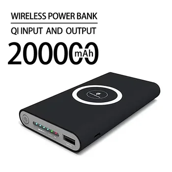 200000 мАч Power Bank Беспроводная портативная зарядка 2 USB телефона Внешний аккумулятор зарядное устройство для Iphone и Android + Бесплатная доставка