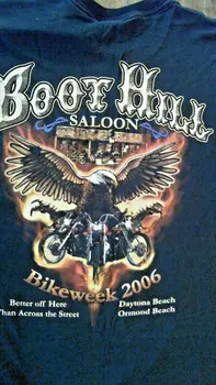 2006 Boot Hill Saloon Bike Week Черная футболка Daytona Beach FL Bar размер M