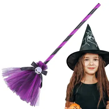 2023 Новая Шляпа Ведьмы на Хэллоуин для детей и взрослых Halloween Party Косплей Костюм Реквизит Украшения Аксессуары Черная метла