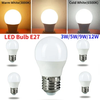 2ШТ Светодиодная Лампа E27 3 ВТ 5 Вт 9 Вт 12 Вт Белая/Теплая Белая Бытовая Энергосберегающая Инженерная Лампочка Высокой Яркости Оптовая Цена