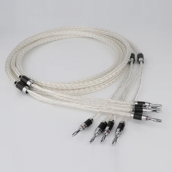 8AG 8N одинарный посеребренный кабель динамика аудиокабель с разъемом типа 