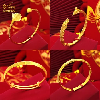 ANIID 24K Золотого цвета, Медь, Дубайские браслеты для женщин, Саудовский Арабский браслет, Девушки, Африканский браслет, свадебные украшения, Роскошная вечеринка