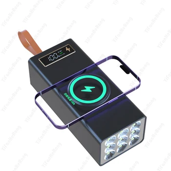 DIY 21 * 18650 Power Bank Case 9 + 2 фонаря Коробка Для Хранения Заряда Батареи В виде Ракушки Micro USB Type C для Зарядки Мобильного Телефона Портативный