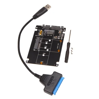 M.2 NGFF MSATA к USB 3.0 Адаптер Конвертер Считывающая Карта с Кабелем SATA Портативный Флэш-Накопитель С Поддержкой SATA SSD