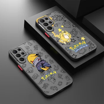 okemon Pikachu Для Samsung S23 S22 S21 S20 S10 S9 Note 20 10 Ultra Plus FE Lite Матовый Полупрозрачный Чехол Для Телефона