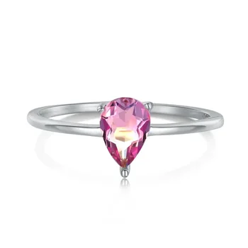 S925 Модное легкое роскошное кольцо с каплей воды, украшенное разноцветным цирконом, женские ювелирные изделия, свадебное женское кольцо из стерлингового серебра