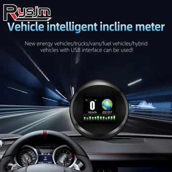 Автомобильный HUD-дисплей GPS, измеритель наклона, головной дисплей, автомобильный датчик, спидометр, функция сигнализации, автомобильные электронные аксессуары GP11