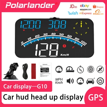 Автомобильный Головной дисплей HD LCD Автомобильный Компасный Дисплей Дальность движения и время GPS Спидометр Автомобильные Аксессуары Сигнализация Превышения скорости G10 New