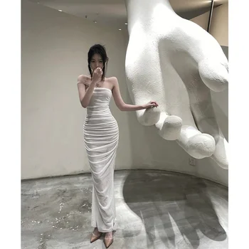 Белые сексуальные платья-лифчики Pure Lust для женщин, весна и осень 2023, новая юбка-обертка в стиле хип-хоп с талией, стиль знаменитостей