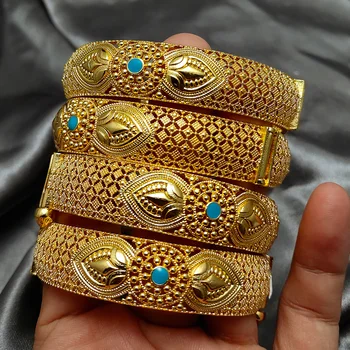 Браслеты Браслет Эфиопского золотого цвета для женщин Свадебные браслеты невесты из Дубая Африканские Арабские украшения для вечеринки на Ближнем Востоке