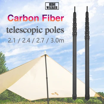 Брезентовый шест из углеродного волокна Телескопические Брезентовые Шесты длиной 2,8 м Телескопические Легкие Походные Шесты из углеродистого сверхлегкого палаточного шеста длиной 3 м Регулируемые