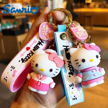 Брелок Sanrio Hello Kitty с милым мультяшным рисунком Hello Kitty, аниме-брелки, модные украшения, подвеска на рюкзак для девочек, подарки на день рождения