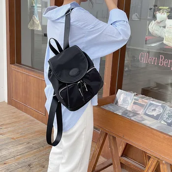 Винтажный рюкзак Chikage на шнурке, модный повседневный женский рюкзак из нейлона большой емкости, многофункциональный рюкзак для отдыха