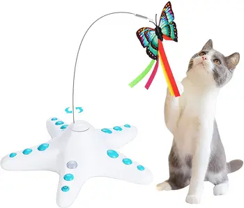 Вращающаяся Электрическая Летающая Бабочка Красочные Интерактивные Кошки и Собаки Автоматическая Тренировка Интеллекта Морской Звезды Вращающиеся Забавные Игрушки