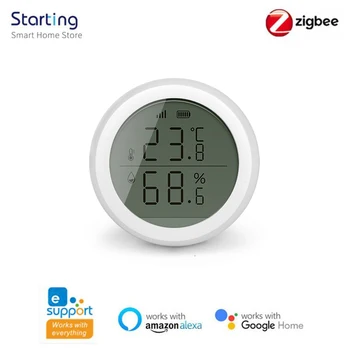 Датчик температуры и влажности eWeLink Zigbee, внутренний гигрометр, детектор термометров, приложение для дистанционного управления, умный дом