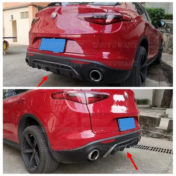 Для Alfa Romeo Stelvio 2017 2018 2019 Диффузор Для Задней Губы Из Высококачественного Углеродного Волокна/FRP Спойлер Бампера Автомобиля Фартук Защита