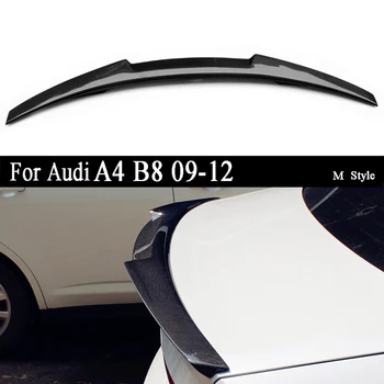 Для Audi A4 B8 2009 2010 2011 2012 Задний спойлер из углеродного волокна, губа багажника, крыло M Style