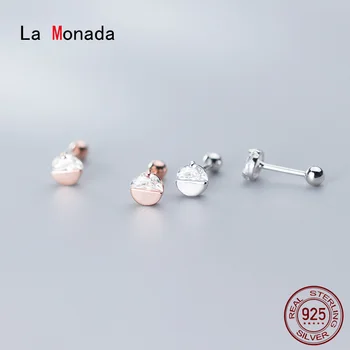 Женские серьги La Monada в корейском минималистичном стиле, серебро 925 пробы, круглые ювелирные украшения, серьги-гвоздики из серебра 925 пробы для женщин