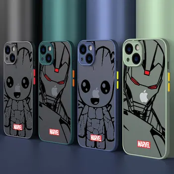 Жесткий Чехол для Телефона Groot Marvel Ironman из ПК для Redmi Note 11 Pro 9 Pro 8 Pro 12 Pro 5G 9S 10 Pro 9T Capa Прозрачная Крышка