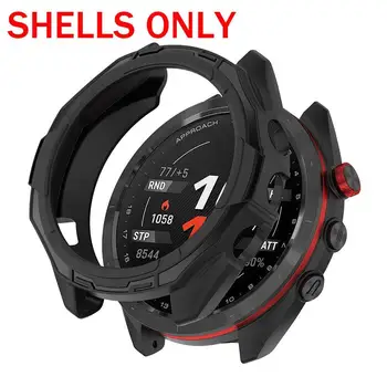 Защитный Чехол из ТПУ для Умных часов Garmin Approach S70 Protective Shell Frame Protector 42/47 мм Черный Оранжевый Для предотвращения падения