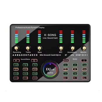 Звуковая карта DJ 10 для записи караоке-подкастов, прямой трансляции, ядро смешанного шумоподавления, беспроводной Bluetooth