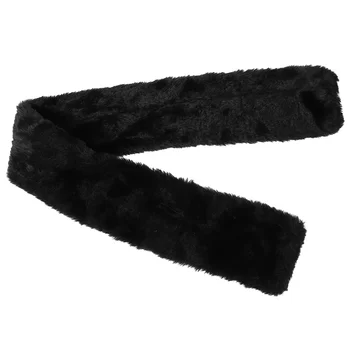 Зимний универсальный шарф из искусственного меха Seto, однотонный плюшевый чехол для маленькой шеи (черный), теплый искусственный воротник из кролика Рекс для девочек, смешанный цвет