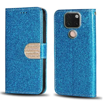 Кожаный Чехол-бумажник Bling Diamond Leather Для телефона Huawei Mate 20 cover