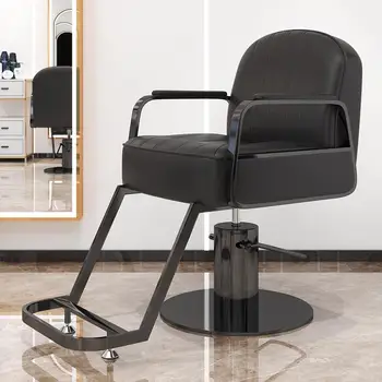 Кресло для стрижки волос, Парикмахерское кресло, Вращающееся Педикюрное Гидравлическое парикмахерское кресло, кресло-качалка, Черная мебель для красоты Cadeira De Barbeiro