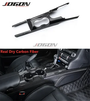 Крышка Стакана Воды Для Центральной Консоли Салона Из Настоящего Углеродного Волокна Для Ford Mustang 2015-2020 Ecoboost GT350 GT Coupe