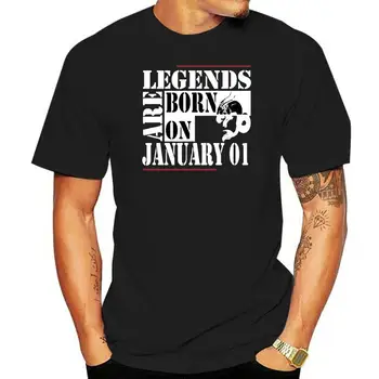 Летняя футболка 2022 года, хлопковые футболки с коротким рукавом, мужская одежда, Легенды рождаются 01 января, футболки с индивидуальным дизайном