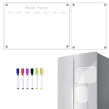 Магнитная доска для заметок, Акриловая доска для заметок, Портативный Магнитный Холодильник, Доска для сухого стирания, Календарь для настенного школьного холодильника