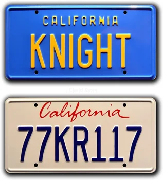 Машины знаменитостей с металлическими номерными знаками Knight Rider 1