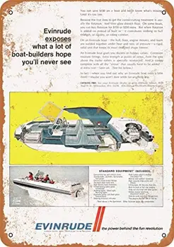 Металлическая Винтажная жестяная вывеска 1968 Evinrude Speed Boats-Металлические жестяные вывески, Настенный ретро-плакат для домашней кухни, Настенная доска, Бар, Паб, Кофейня D