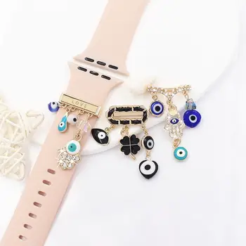 Металлические подвески на запястье, Декоративное кольцо с бриллиантом, Креативные смарт-часы, Аксессуары для силиконового ремешка, Ремешок для Apple Watch, Цепочка с орнаментом