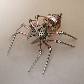 Механическое насекомое-паук в стиле стимпанк, прыгающие пауки, цельнометаллические поделки ручной работы, креативные дизайнерские украшения