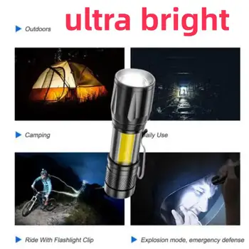 Мини Перезаряжаемый светодиодный фонарик, Мини-зум-факел, кемпинг на открытом воздухе, Сильная лампа, Водонепроницаемый Тактический Светодиодный фонарь, портативный
