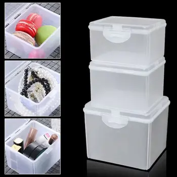 Многоцелевой ящик для хранения Прямоугольной формы, пластиковый кейс для хранения, прозрачный с крышкой, контейнер для мелочей, для хранения ювелирных изделий, повязка на голову