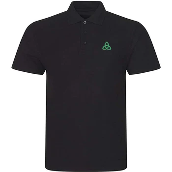 Мужская повседневная рубашка-поло Lyprerazy, вышитая ирландским узлом, футболка-поло для гольфа с коротким рукавом