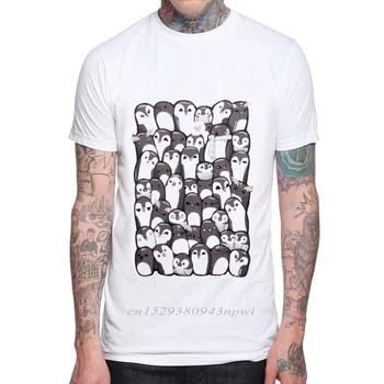 Мужская футболка Penguin из 100% хлопка с круглым вырезом, мужская белая Новая модная футболка с забавным принтом, брендовая повседневная мужская одежда, Летние футболки