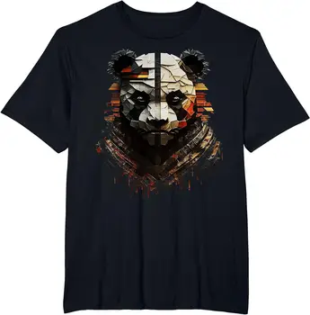 Мужская футболка с круглым вырезом и 3D-принтом цвета панды, трендовая футболка с изображением панды в стиле зоопарка, футболка с изображением панды оверсайз