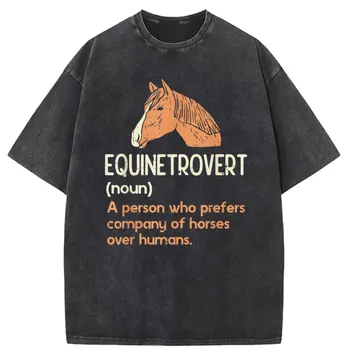Мужские винтажные футболки Equinetrovert, Забавные подарки для любителей лошадей, Футболки, Новое поступление, Винтажные толстовки с длинным рукавом, Студенческие футболки в стиле ретро