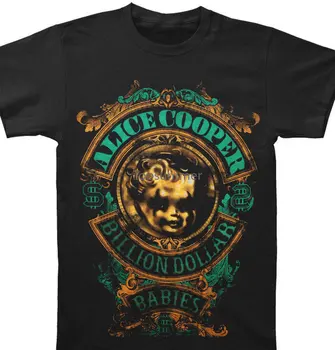 Новая модная мужская футболка Alice Cooper, мужская футболка Billion Dollar Baby Crest, черная