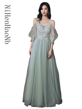 Новые Зеленые Длинные платья для леди Пышное Платье Принцессы Банкетное платье для подружек невесты Танцевальное Бальное платье