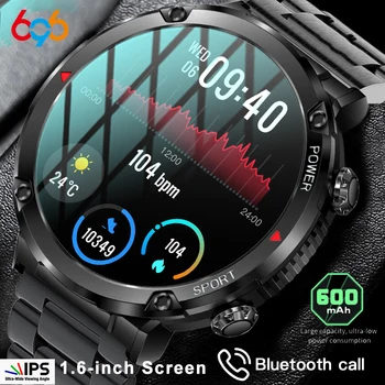 Новые Смарт-Часы Мужские Военные Спортивные Умные Часы На открытом Воздухе Мужские Часы Blue Tooth Call Clock 1,6 Дюймов 600 мАч Батарея IP68 Водонепроницаемые Часы