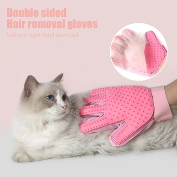 Перчатка для домашних животных, Перчатка для ухода за кошками, щетка для удаления кошачьей шерсти, щетка для перчаток для животных, Собачья расческа для кошек, ванна, чистка, массаж волос