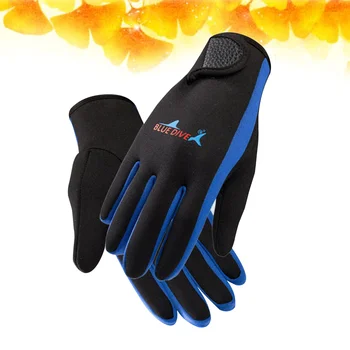 Перчатки для дайвинга для мужчин и женщин Носите без перчаток, солнцезащитный крем для предотвращения царапин при подводном плавании (синяя полоса L)