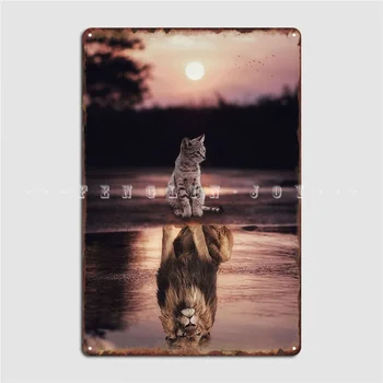 Плакат Cats Are Lions с лужей, металлическая табличка для паба, индивидуальное украшение гаража, Жестяная вывеска для паба, гаража
